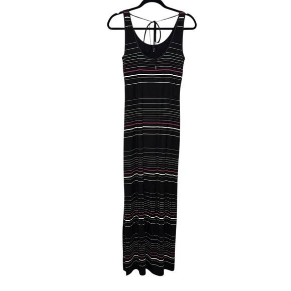 White House Black Market Maxi Dress Size XS Black Striped Tie Back NWT - Picture 12 of 13